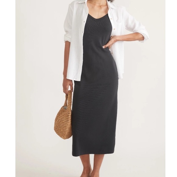 Marine Layer Dresses & Skirts - Marine Layer Lexi Rib Sun-In Spaghetti Strap Dress Womens Medium Midi Tank Dress